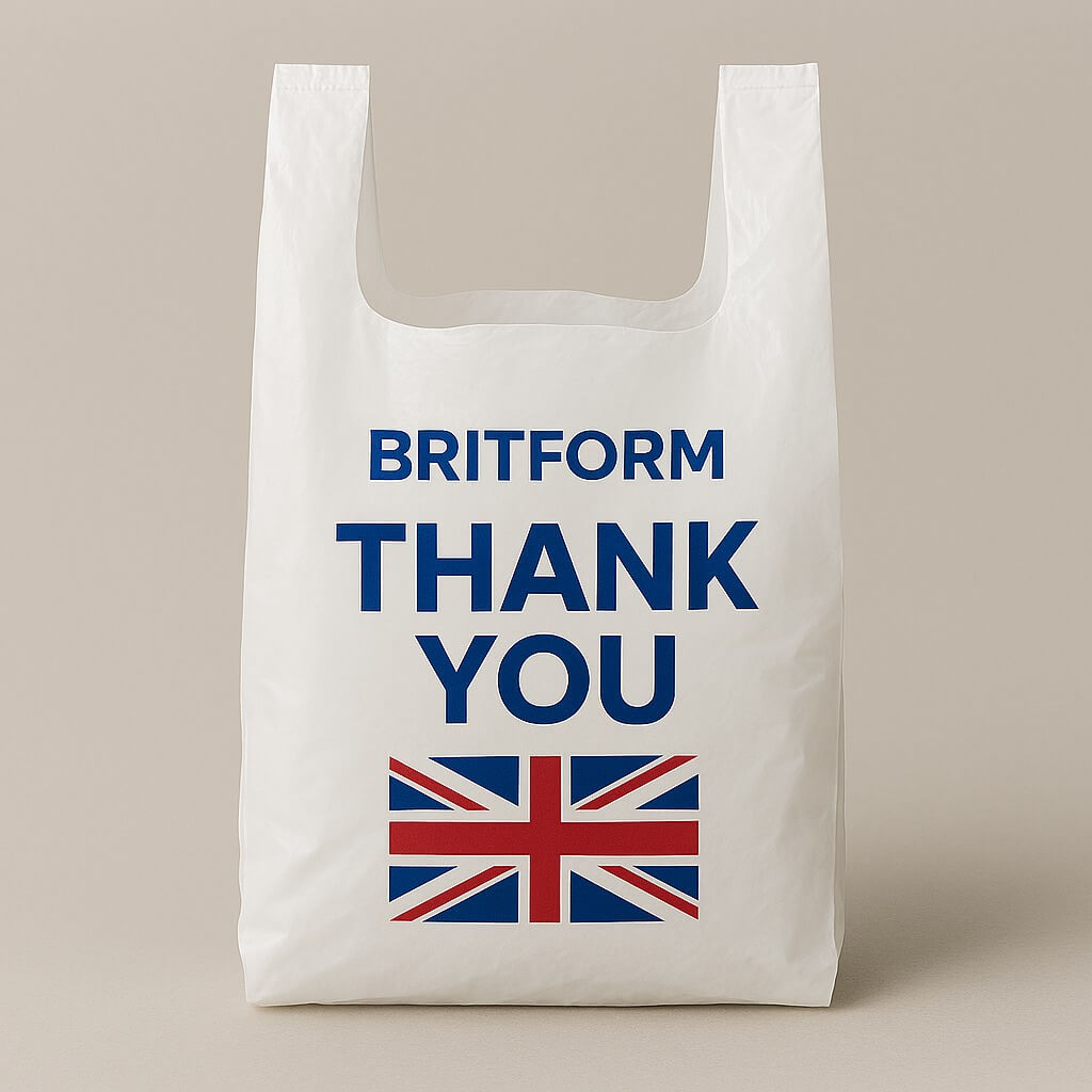 Blue retail shopping bags